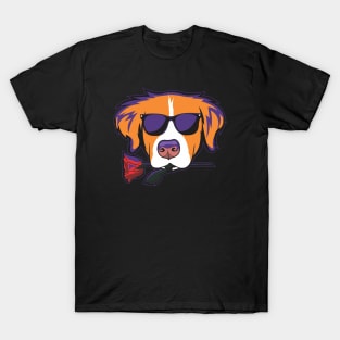 Nova Scotia Duck Tolling Retriever Toller Bite A Rose Neon Color T-Shirt